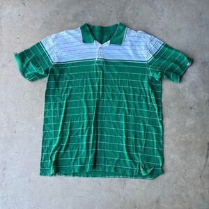 Anchor Blue Green Striped polo Mens size XL Y2k 2000s rare